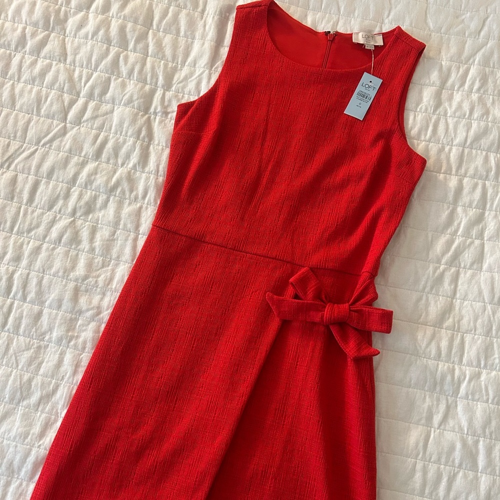 Red Loft Faux Wrap Dress